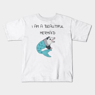 Opossum Mermaid Kids T-Shirt